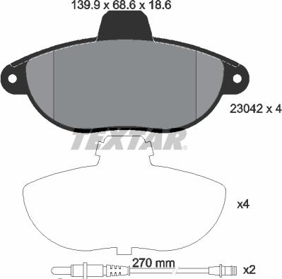 Textar 2304201 - Brake Pad Set, disc brake onlydrive.pro