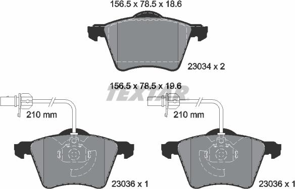 Textar 2303401 - Piduriklotsi komplekt,ketaspidur onlydrive.pro