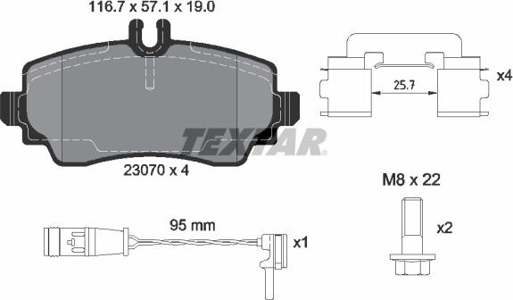 Textar 2307005 - Тормозные колодки, дисковые, комплект onlydrive.pro