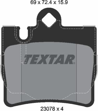 Textar 2307801 - Brake Pad Set, disc brake onlydrive.pro