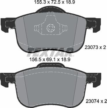 Textar 2307381 - Stabdžių trinkelių rinkinys, diskinis stabdys onlydrive.pro