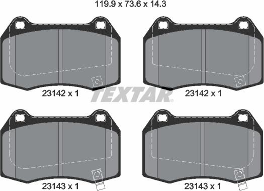 Textar 2314201 - Brake Pad Set, disc brake onlydrive.pro