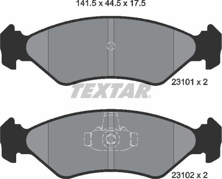 Textar 2310101 - Bremžu uzliku kompl., Disku bremzes onlydrive.pro