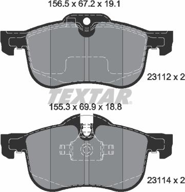 Textar 2311203 - Brake Pad Set, disc brake onlydrive.pro