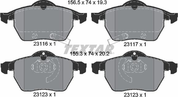 Textar 2311701 - Brake Pad Set, disc brake onlydrive.pro