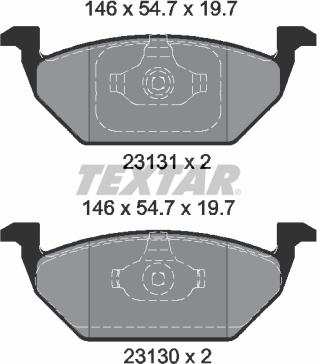 Textar 2313001 - Stabdžių trinkelių rinkinys, diskinis stabdys onlydrive.pro