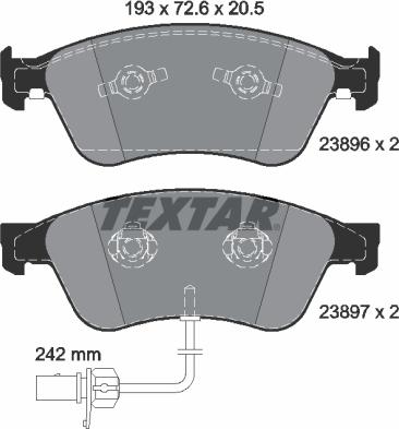 Textar 2389601 - Brake Pad Set, disc brake onlydrive.pro