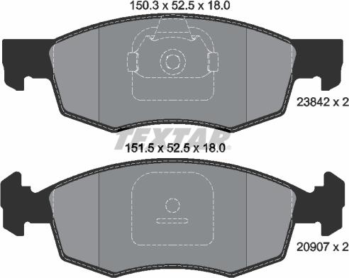 Textar 2384201 - Piduriklotsi komplekt,ketaspidur onlydrive.pro