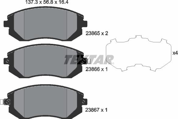 Textar 2386501 - Brake Pad Set, disc brake onlydrive.pro