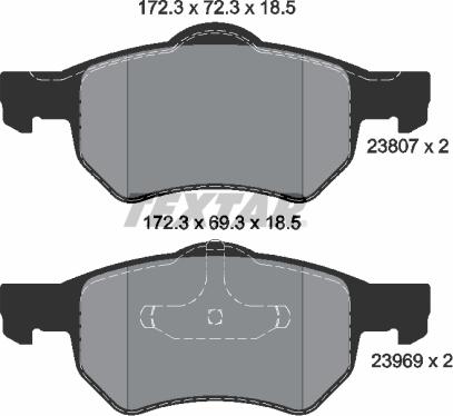 Textar 2380701 - Brake Pad Set, disc brake onlydrive.pro