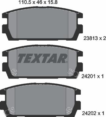 Textar 2381301 - Piduriklotsi komplekt,ketaspidur onlydrive.pro