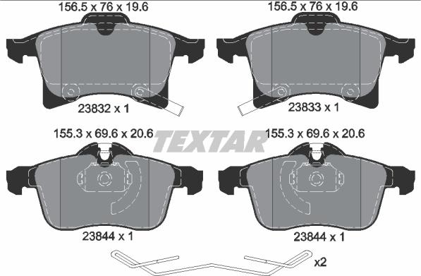 Textar 2383204 - Piduriklotsi komplekt,ketaspidur onlydrive.pro