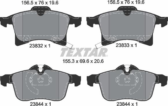 Textar 2383201 - Brake Pad Set, disc brake onlydrive.pro