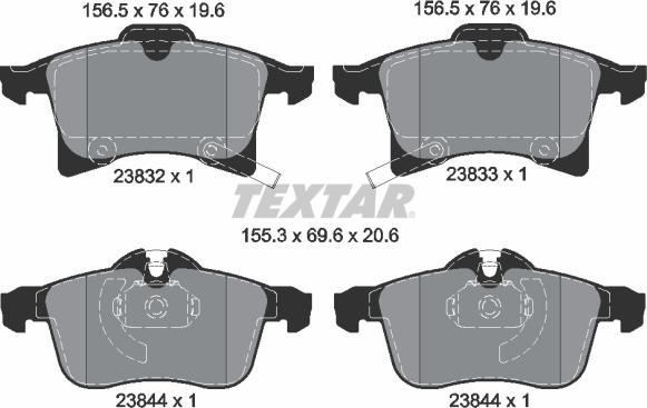 Textar 2383201 - Piduriklotsi komplekt,ketaspidur onlydrive.pro