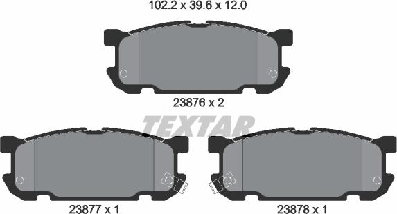 Textar 2387601 - Brake Pad Set, disc brake onlydrive.pro