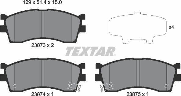 Textar 2387301 - Brake Pad Set, disc brake onlydrive.pro