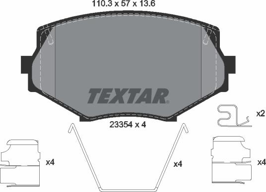 Textar 2335404 - Brake Pad Set, disc brake onlydrive.pro