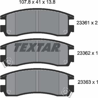 Textar 2336101 - Brake Pad Set, disc brake onlydrive.pro