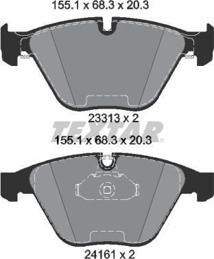 Textar 2331303 - Bremžu uzliku kompl., Disku bremzes onlydrive.pro