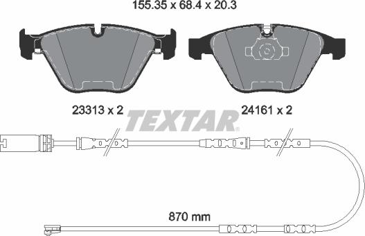 Textar 2331307 - Тормозные колодки, дисковые, комплект onlydrive.pro