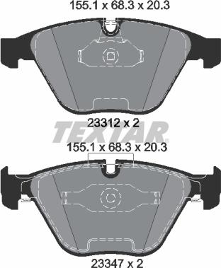 Textar 2331207 - Brake Pad Set, disc brake onlydrive.pro