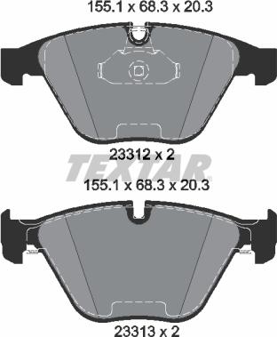 Textar 2331211 - Bremžu uzliku kompl., Disku bremzes onlydrive.pro