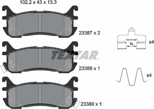 Textar 2338704 - Brake Pad Set, disc brake onlydrive.pro