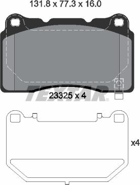 Textar 2332502 - Brake Pad Set, disc brake onlydrive.pro