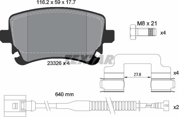 Textar 2332603 - Brake Pad Set, disc brake onlydrive.pro