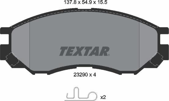 Textar 2329002 - Brake Pad Set, disc brake onlydrive.pro