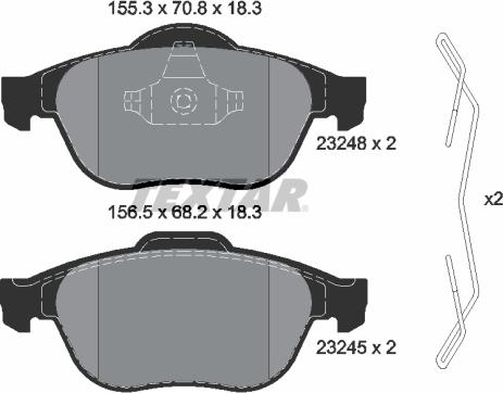 Textar 2324802 - Piduriklotsi komplekt,ketaspidur onlydrive.pro