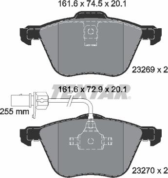 Textar 2326903 - Brake Pad Set, disc brake onlydrive.pro