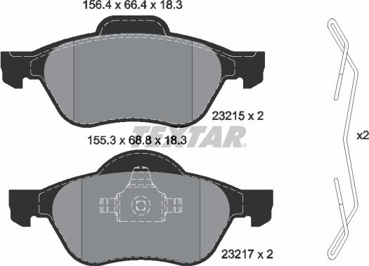 Textar 2321502 - Piduriklotsi komplekt,ketaspidur onlydrive.pro