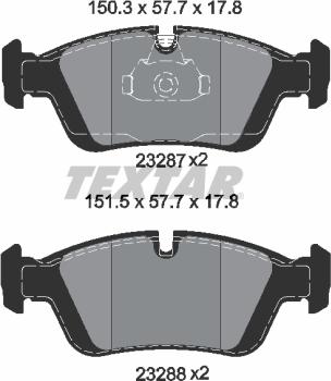 Textar 2328702 - Piduriklotsi komplekt,ketaspidur onlydrive.pro