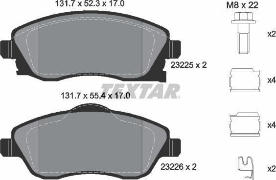 Textar 2322501 - Jarrupala, levyjarru onlydrive.pro