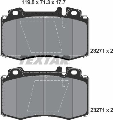 Textar 2327102 - Brake Pad Set, disc brake onlydrive.pro