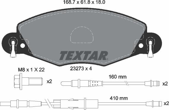 Textar 2327301 - Brake Pad Set, disc brake onlydrive.pro