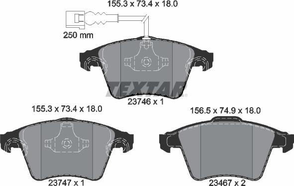 Textar 2374601 - Piduriklotsi komplekt,ketaspidur onlydrive.pro