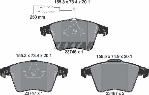 Textar 2374602 - Piduriklotsi komplekt,ketaspidur onlydrive.pro