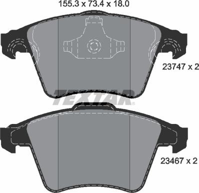 Textar 2374701 - Piduriklotsi komplekt,ketaspidur onlydrive.pro