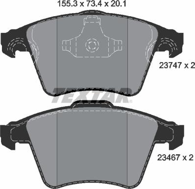 Textar 2374702 - Piduriklotsi komplekt,ketaspidur onlydrive.pro