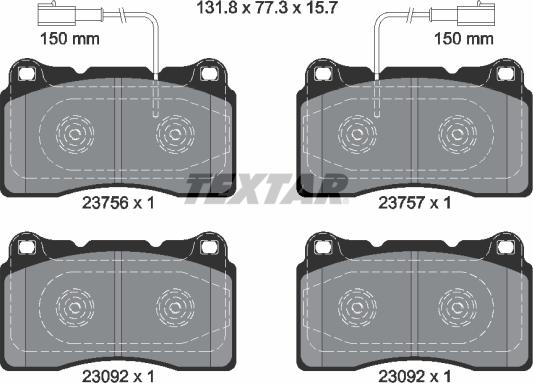 Textar 2375601 - Piduriklotsi komplekt,ketaspidur onlydrive.pro