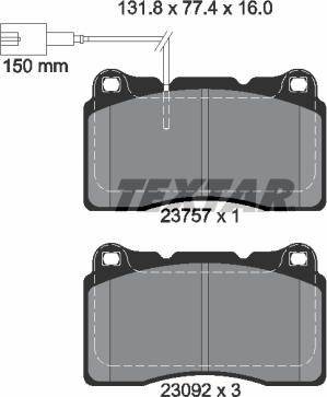 Textar 2375701 - Тормозные колодки, дисковые, комплект onlydrive.pro