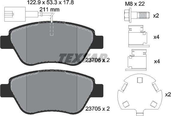 Textar 2370601 - Brake Pad Set, disc brake onlydrive.pro