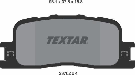 Textar 2370201 - Bremžu uzliku kompl., Disku bremzes onlydrive.pro