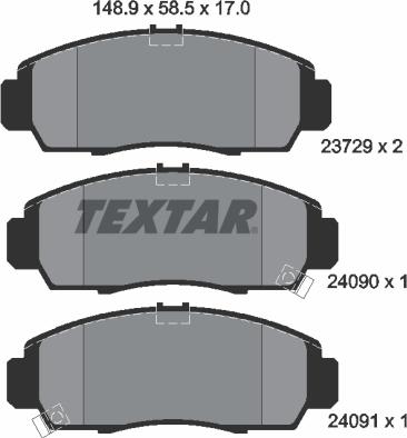 Textar 2372901 - Brake Pad Set, disc brake onlydrive.pro