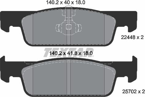 Textar 2244801 - Brake Pad Set, disc brake onlydrive.pro