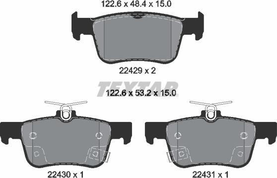 Textar 2242901 - Piduriklotsi komplekt,ketaspidur onlydrive.pro