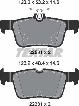 Textar 2253105 - Brake Pad Set, disc brake onlydrive.pro