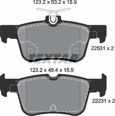 Textar 2253101 - Stabdžių trinkelių rinkinys, diskinis stabdys onlydrive.pro